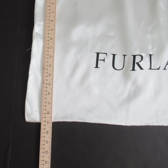 FURLA 19"X 23" Large Fabric Dust Bag w/ Logo NWOT White Satin Fabric Drawstring - Picture 2 of 6